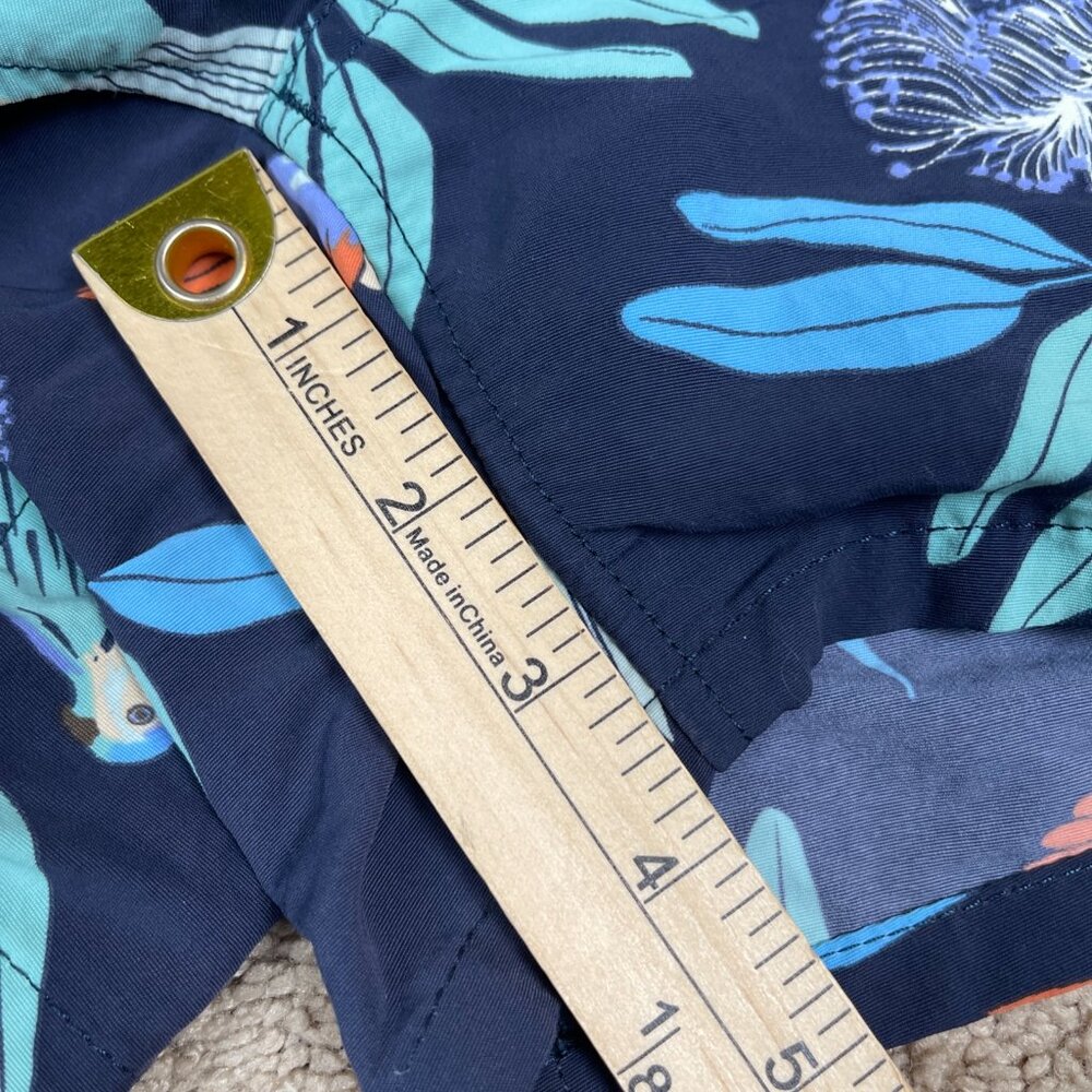 Patagonia Shorts Womens S Blue Pann Parrots Navy Nylon Drawstring Tropical Swim - Picture 8 of 10